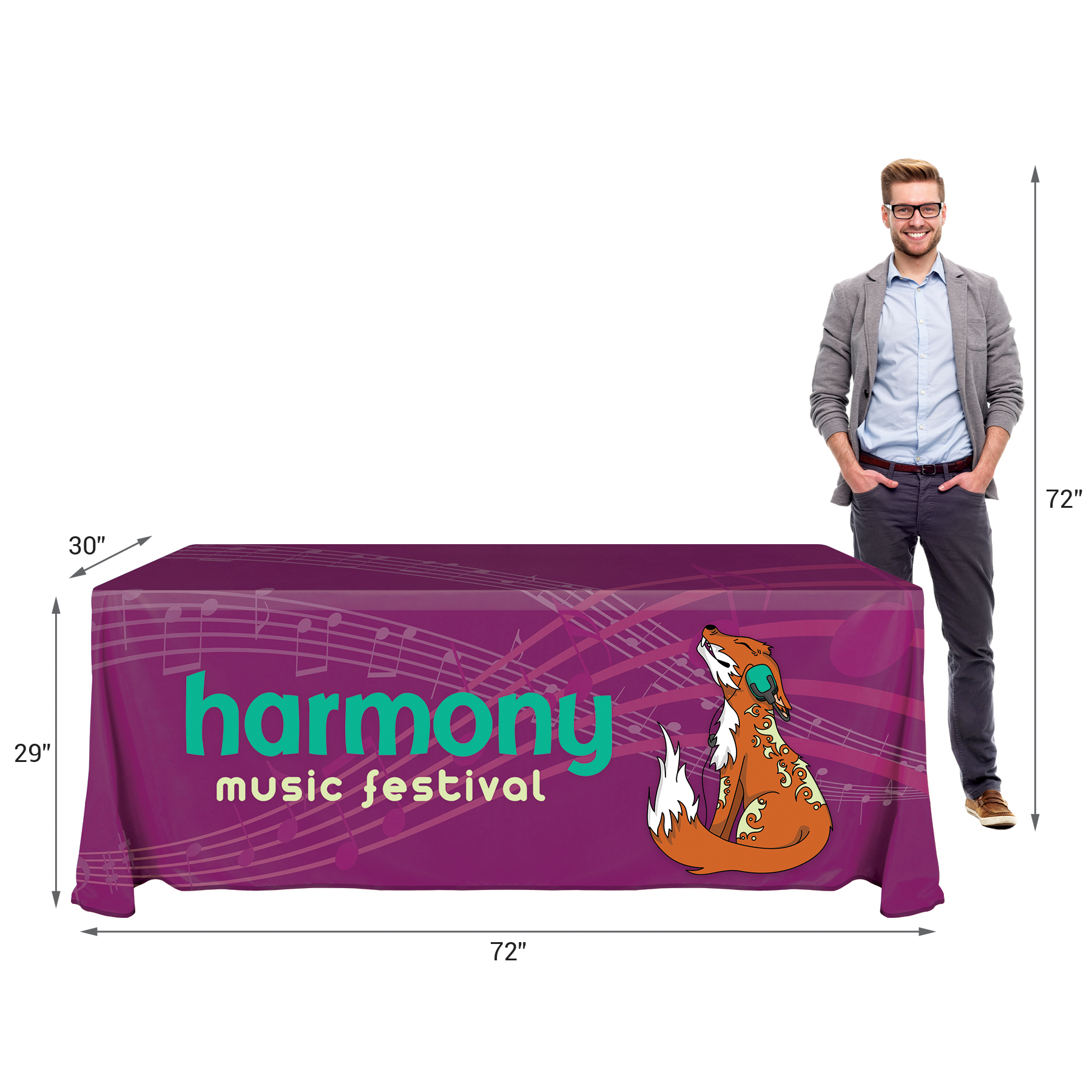 6' Knit Polyester Custom Throw Style Table Cover 11