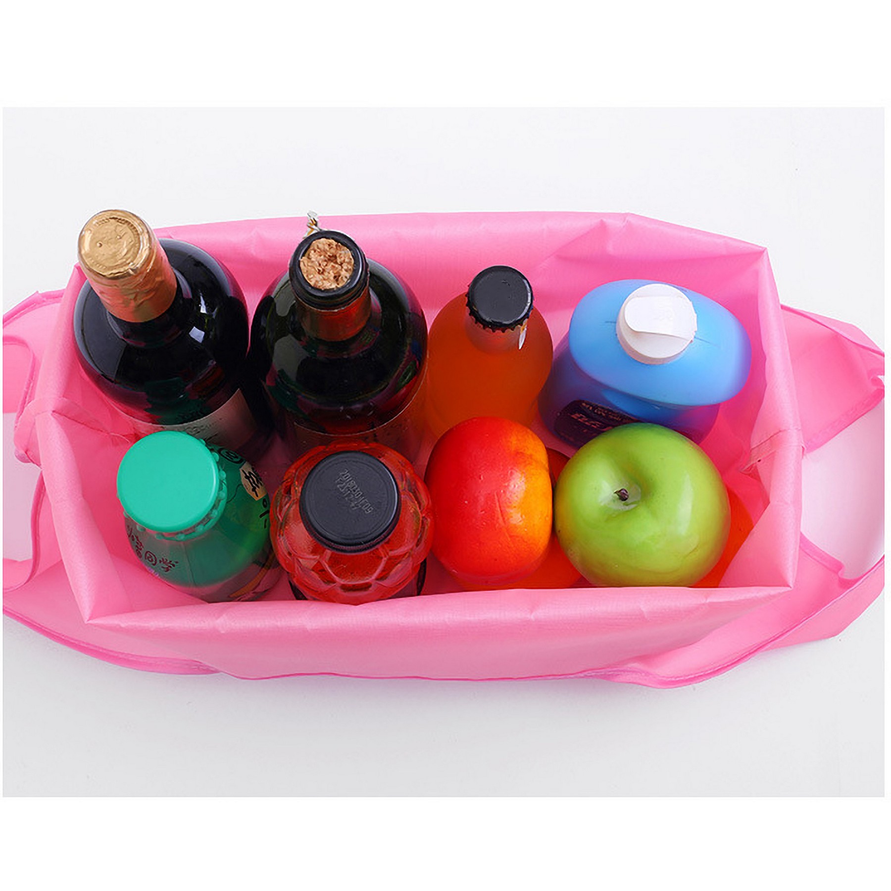 Simple and Colorful Shopping Grocery Bag with Pouch Foldable 4