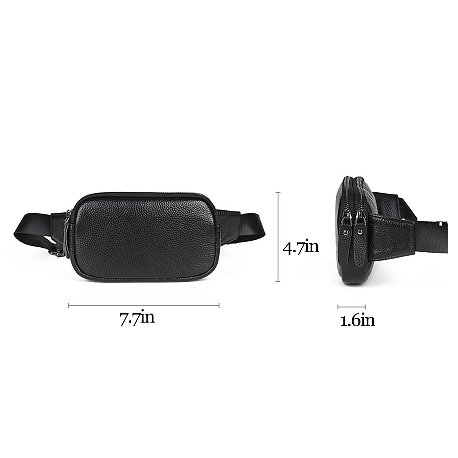 Men'S Genuine Leather Adjustable Waist Bag 3