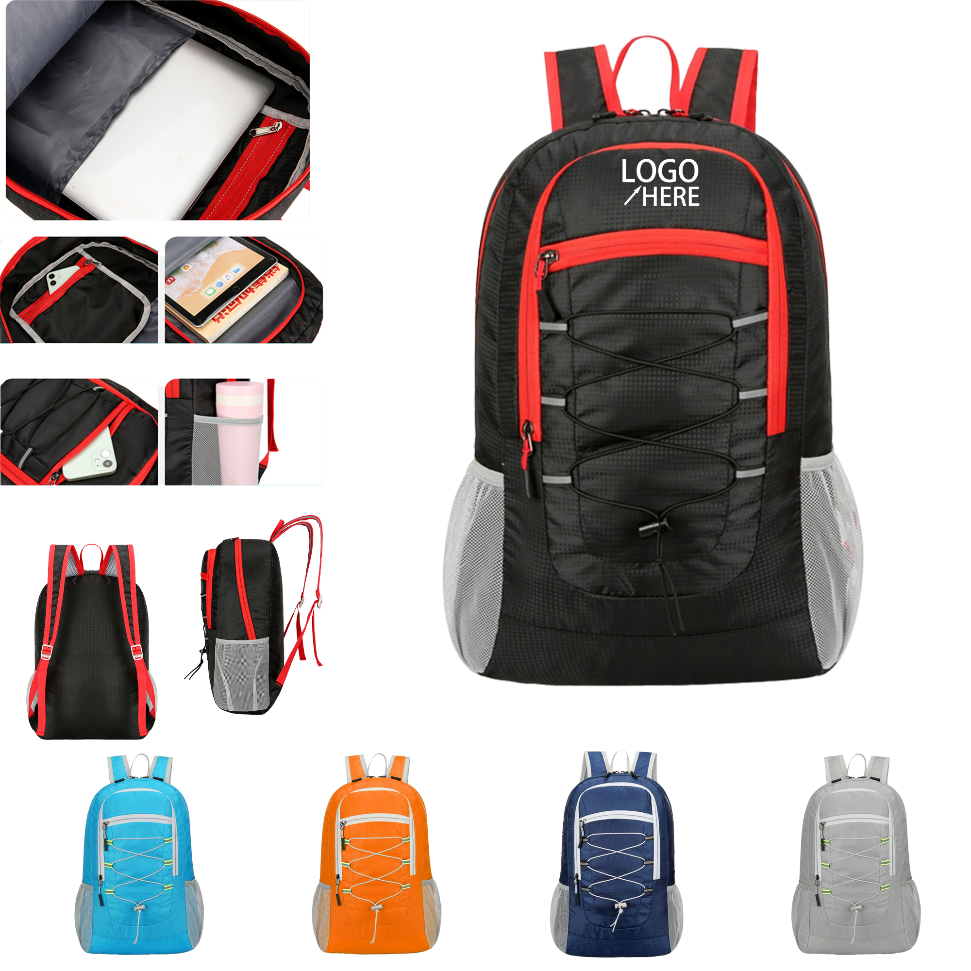 Water-Repellent Fabric Foldable Backpack 1