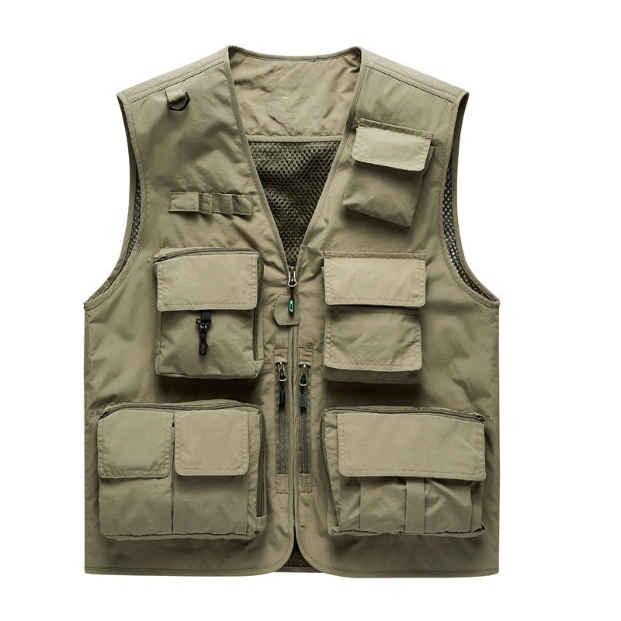 Mens Hooded Mesh Multiple Pockets Traveling Vest 6