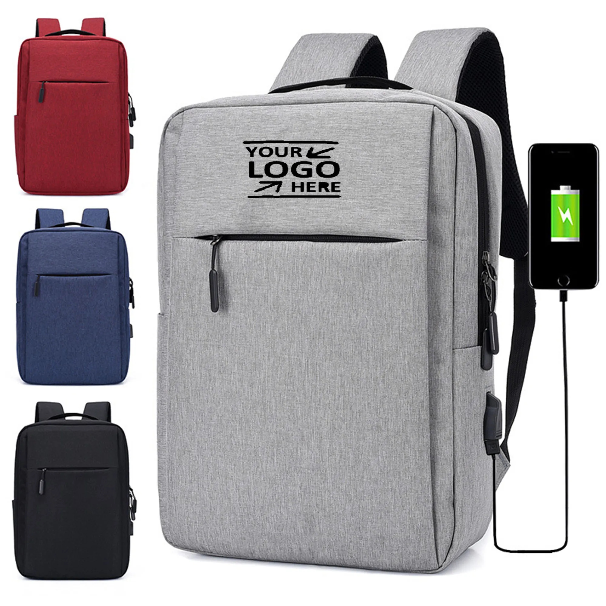 MOQ20 Business USB Slim Durable Laptops Backpack