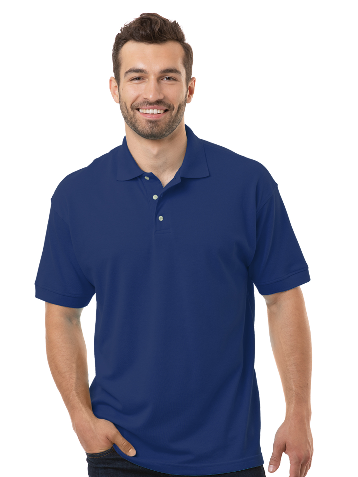 Blue Generation - Men's Pocketless Superblend Short Sleeve Polo 16