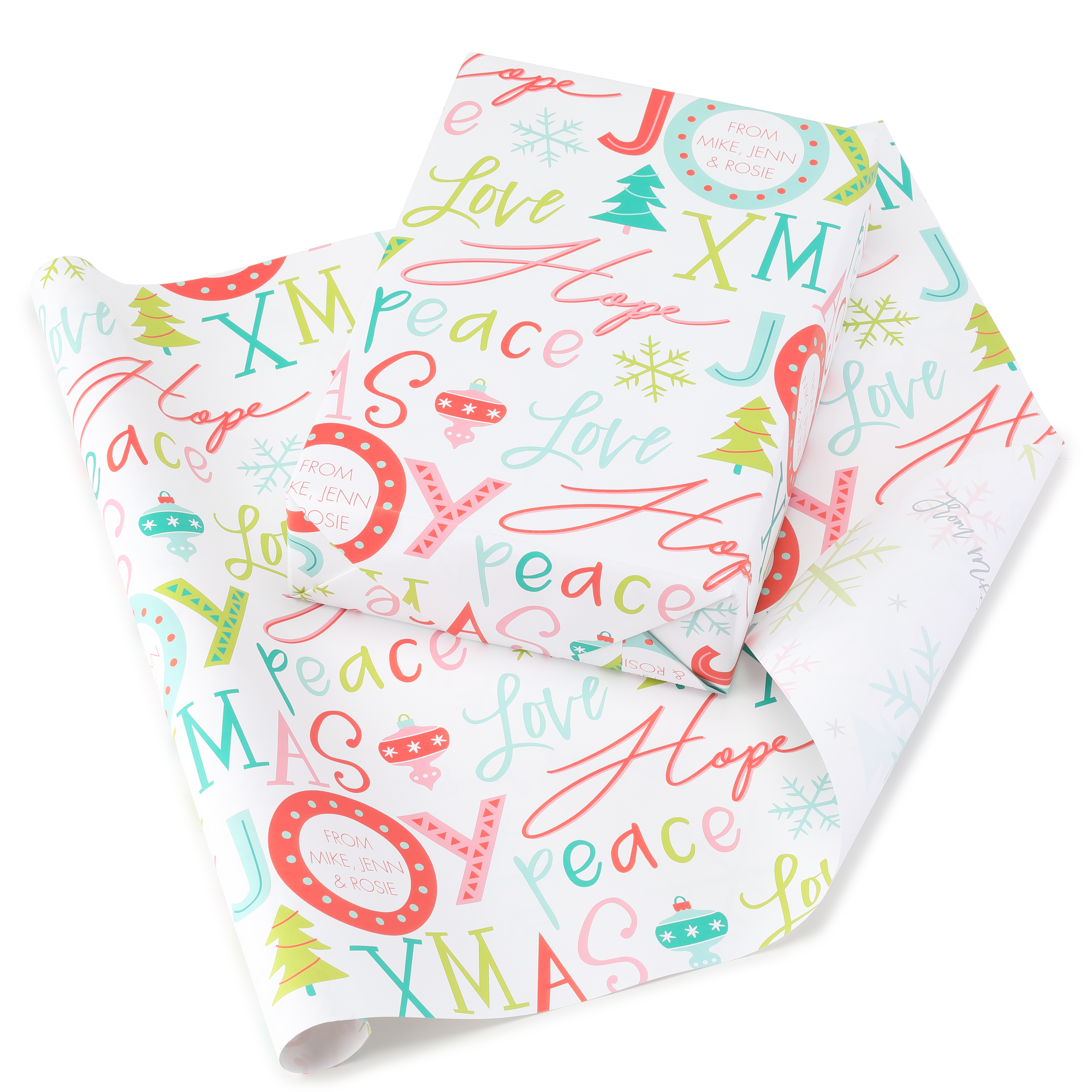 Holiday Wording Reversible Wrapping Paper (28"x20") 2