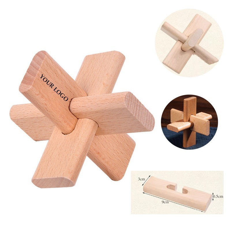 Wooden Toy Kongming Lock Tee Adult Casual Educational Toy 1