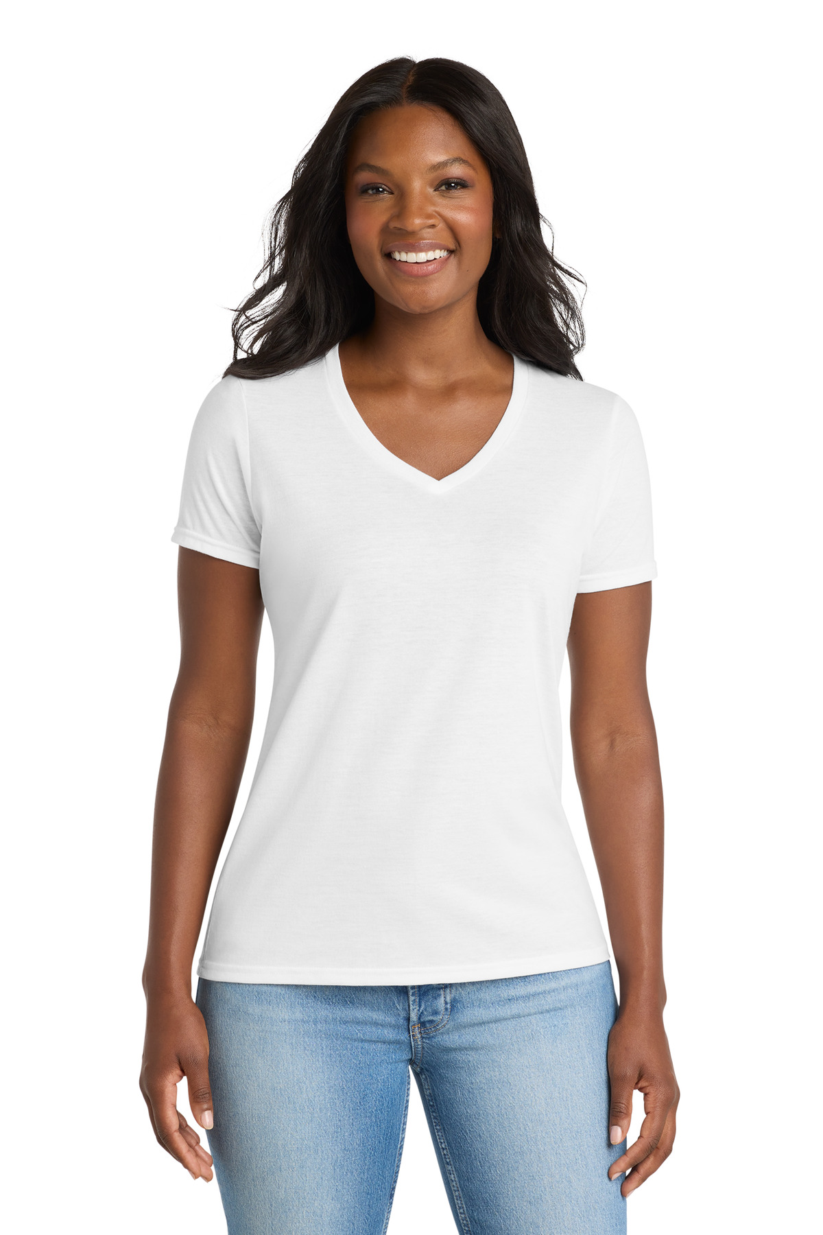 Port & Co Women's Performance Blend V-Neck Tee. LPC381V 83