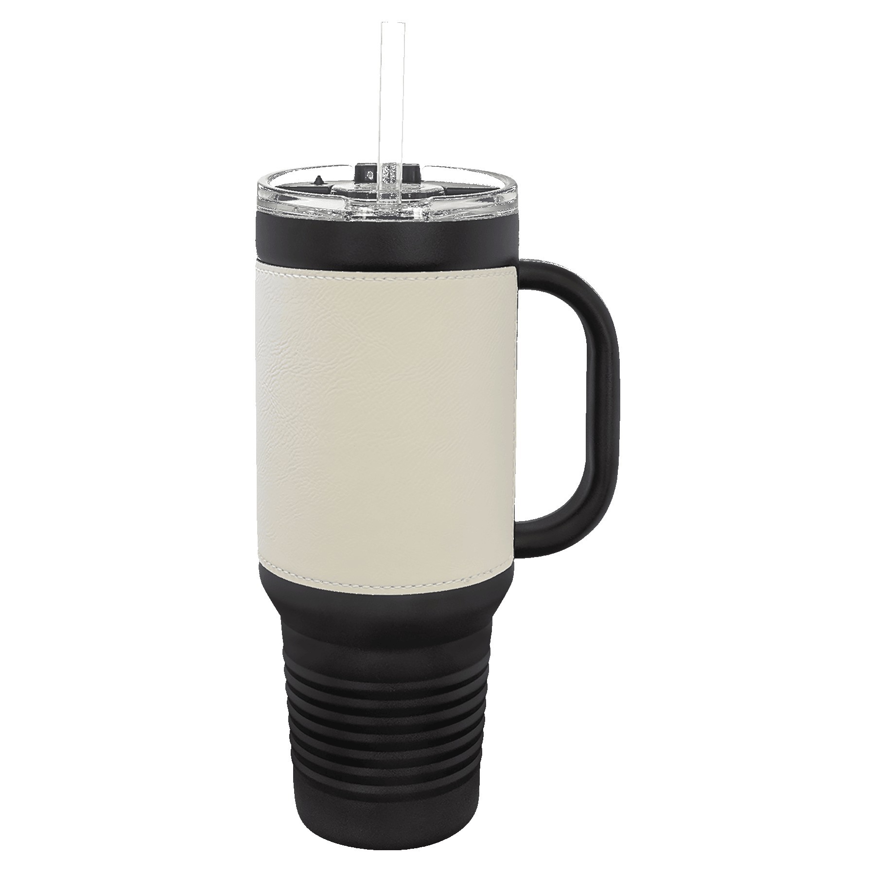 Polar Camel 40oz Black Stainless Steel & Leatherette Travel Mug 14