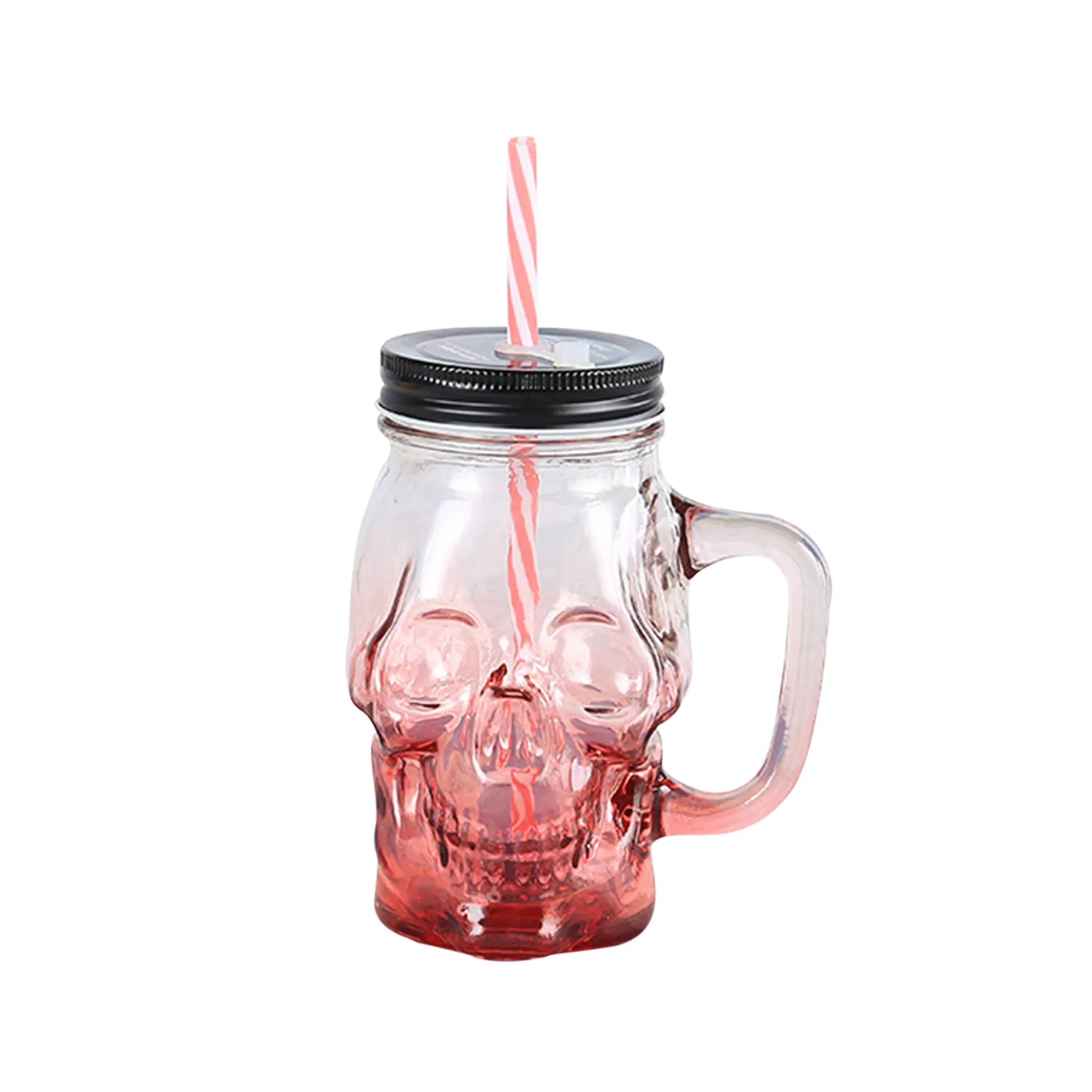Creative glass cup with lid and straw 17OZ 5