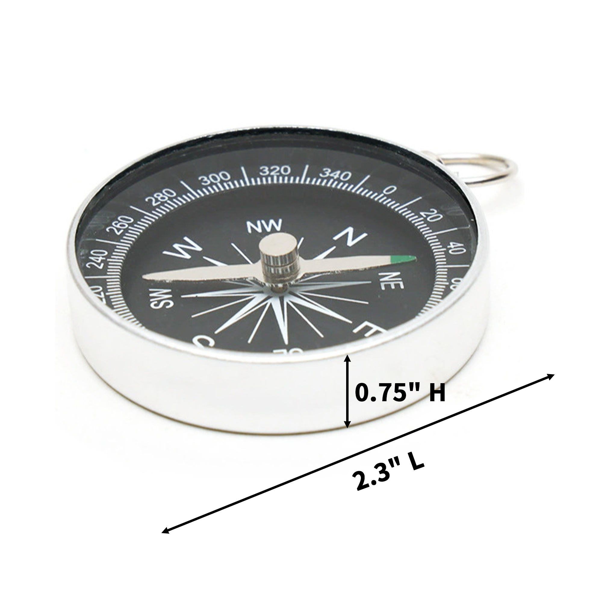 Pocket Navigation Compass 2.3" Length x 0.4" Width x 0.75" Height 2
