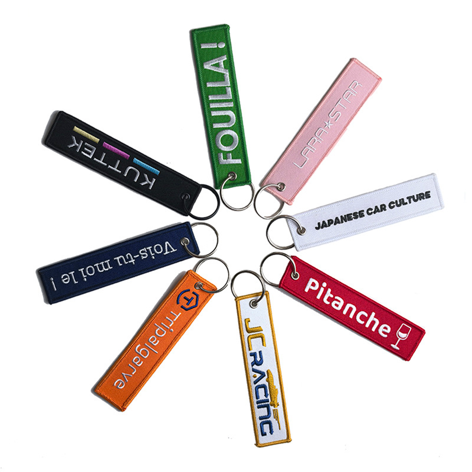 Embroidered Personalized Key Chain Motorcycle Parts Daily Life Double Side 1