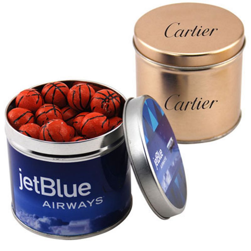 Round Tin with Chocolate Basketballs 2