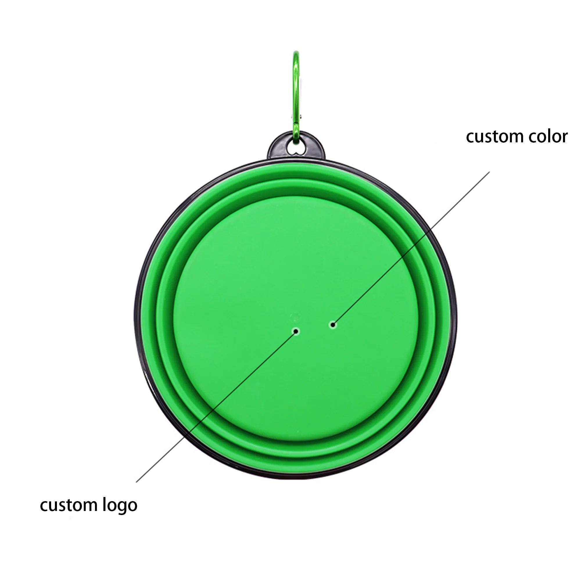 Collapsible Silicone Pet Bowl With Carabiner 7