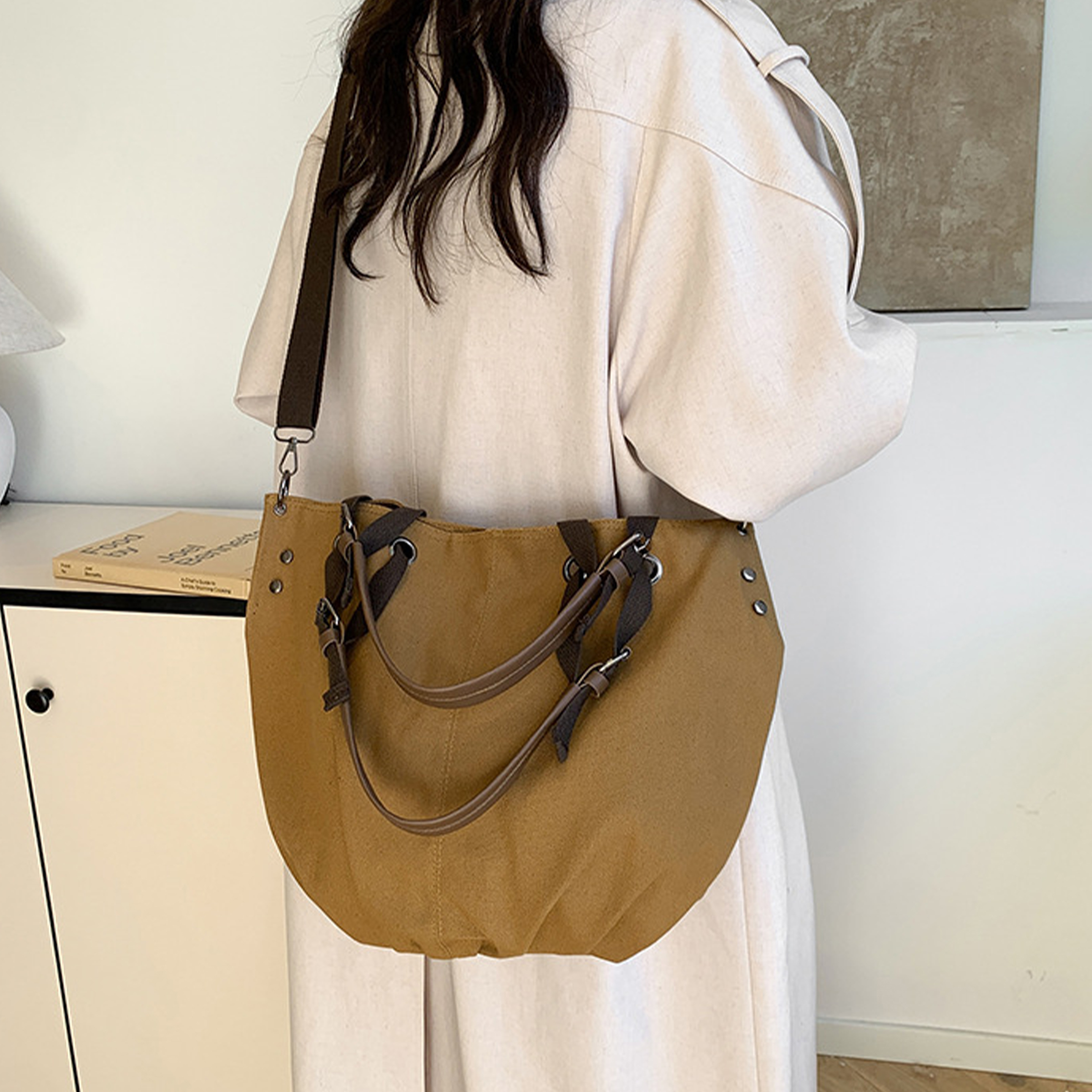 Canvas Large Capacity Retro Commuting Bag 8