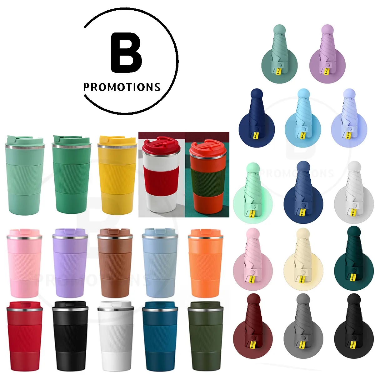 UV Protection Umbrella w/12oz Travel Coffee Mug Gift Box Set 3