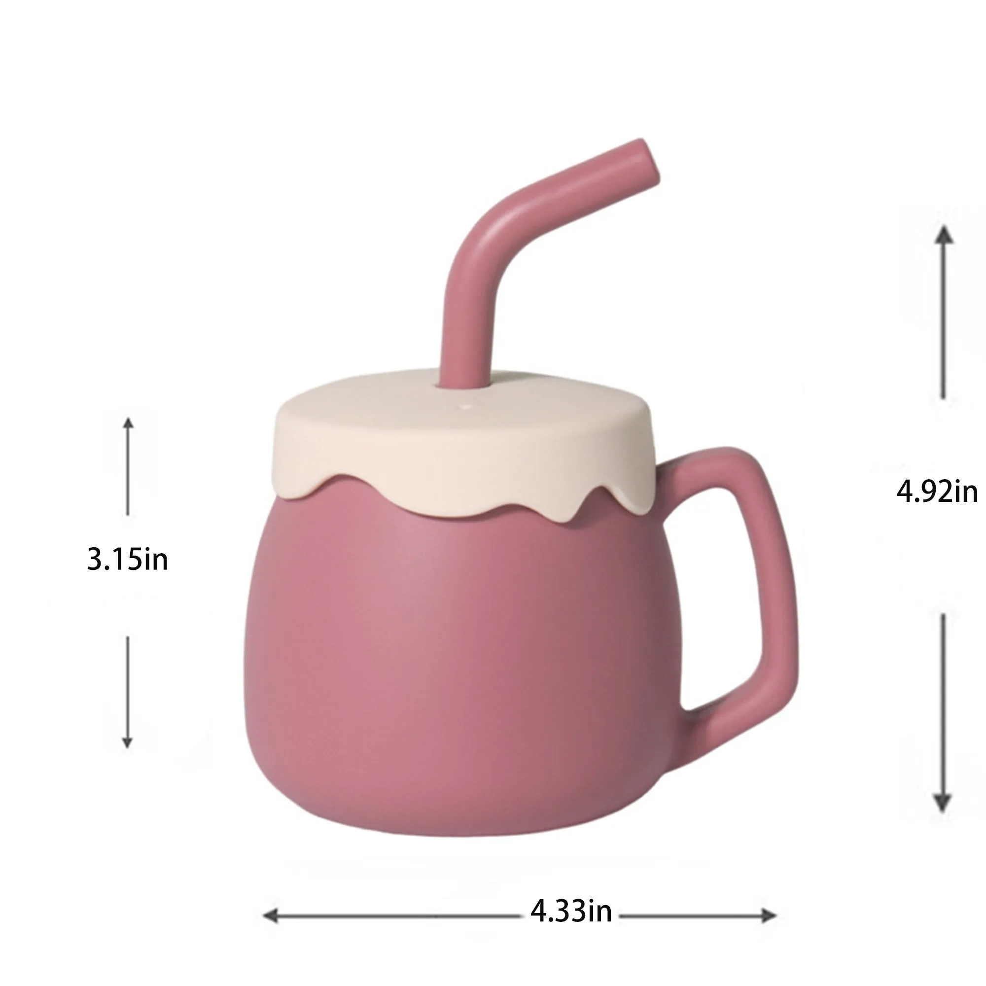 Food Grade Baby Silicone Straw Cup MOQ 20pcs 15