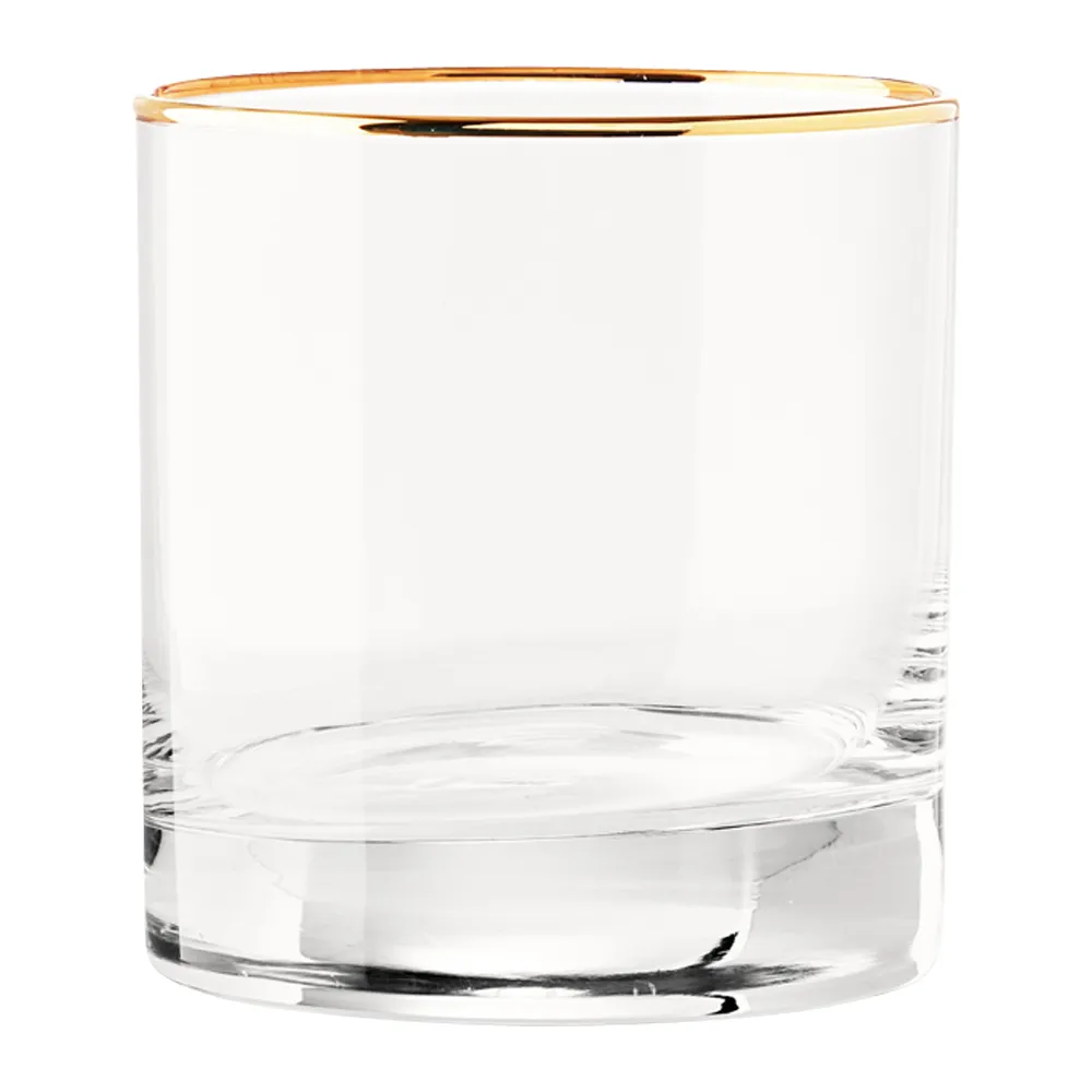 13oz. Gold Rimmed Double Old Fashioned Glass 5