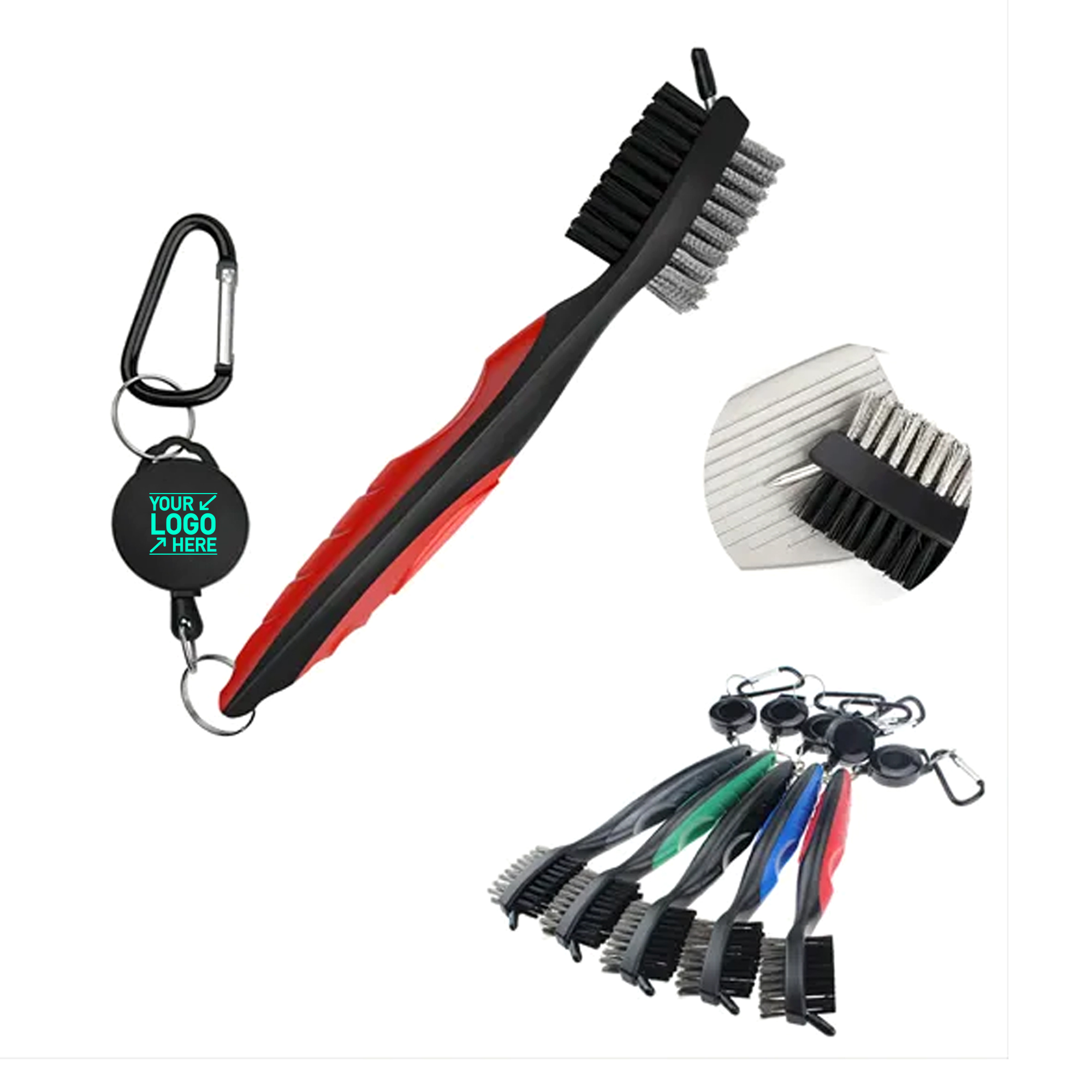 Golf Club Cleaning Brush Dual-Bristle 2