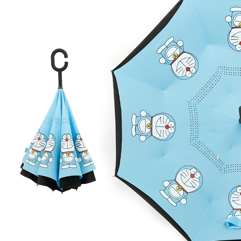 Cartoon Pattern Double Layer Reverse Umbrella with C-Shaped Handle 8