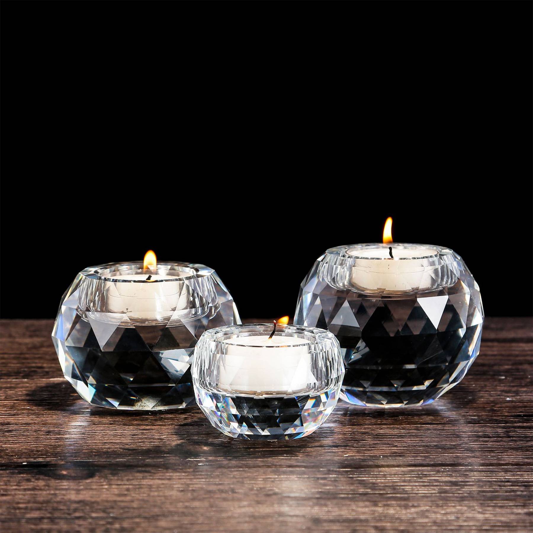 Crystal glass candle holder 4