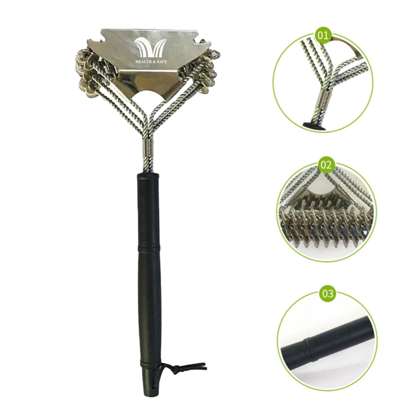 Three-Headed Shovel-Type Spring Cleaning Barbecue Brush 1
