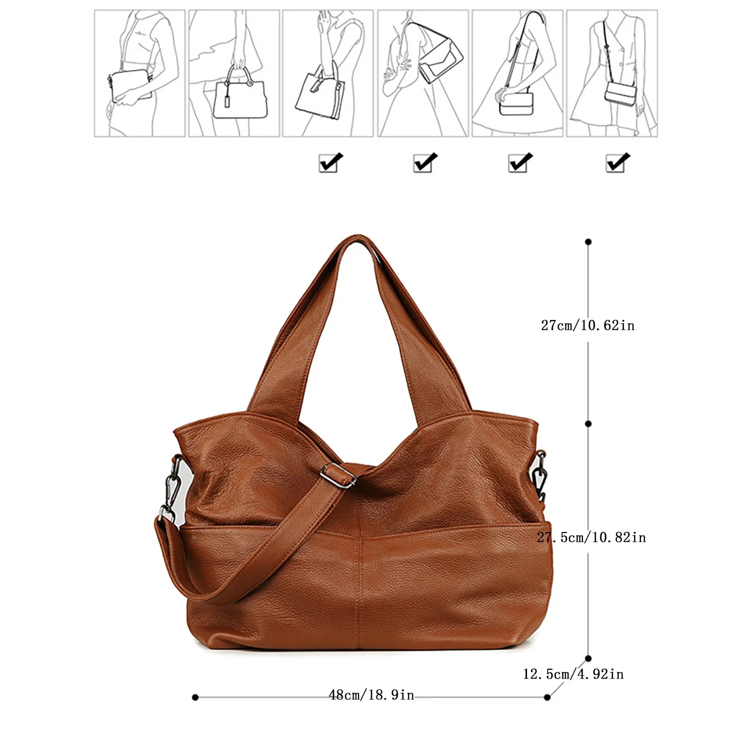 Large Capacity Vintage Genuine Leather Bag 5