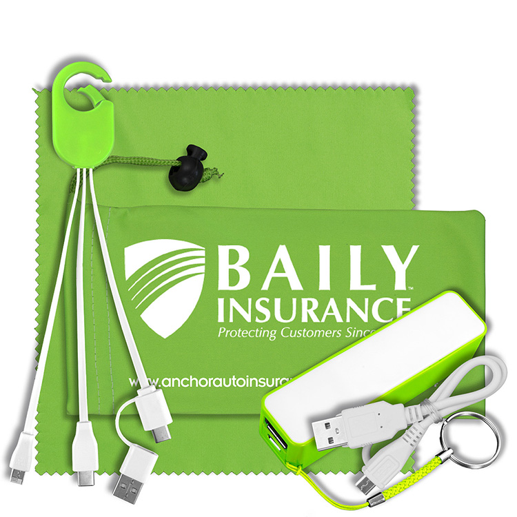 Mobile Tech Power Bank Accessory Kit with Charging Cables and Microfiber Cloth 4