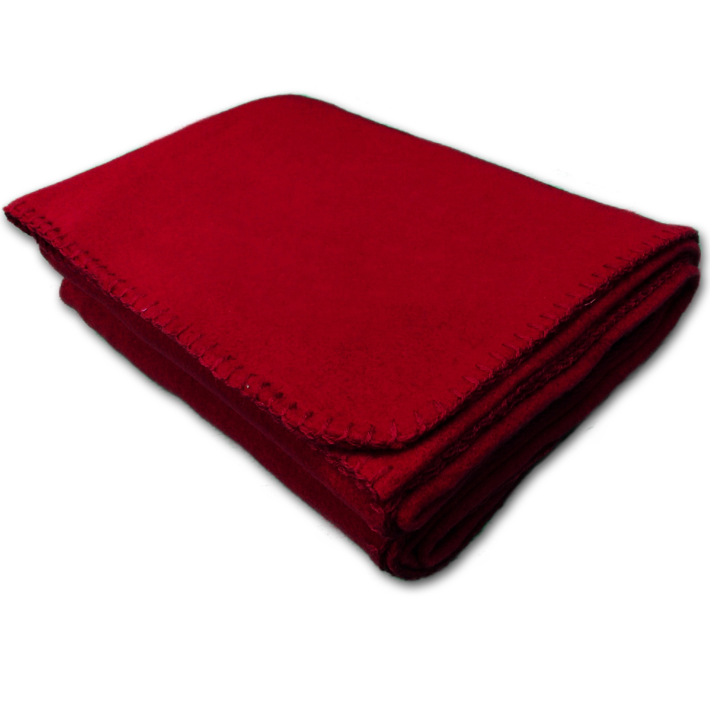 50" x 60" Fleece Whipstitch Blanket - Maroon 2