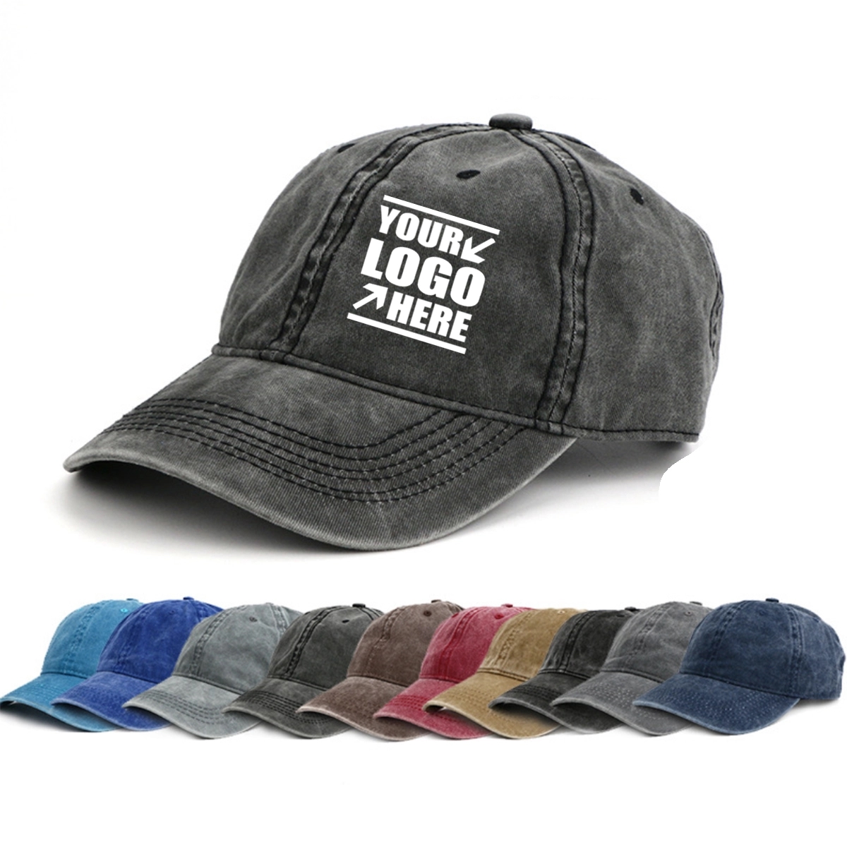Washed Denim Baseball Cap 3