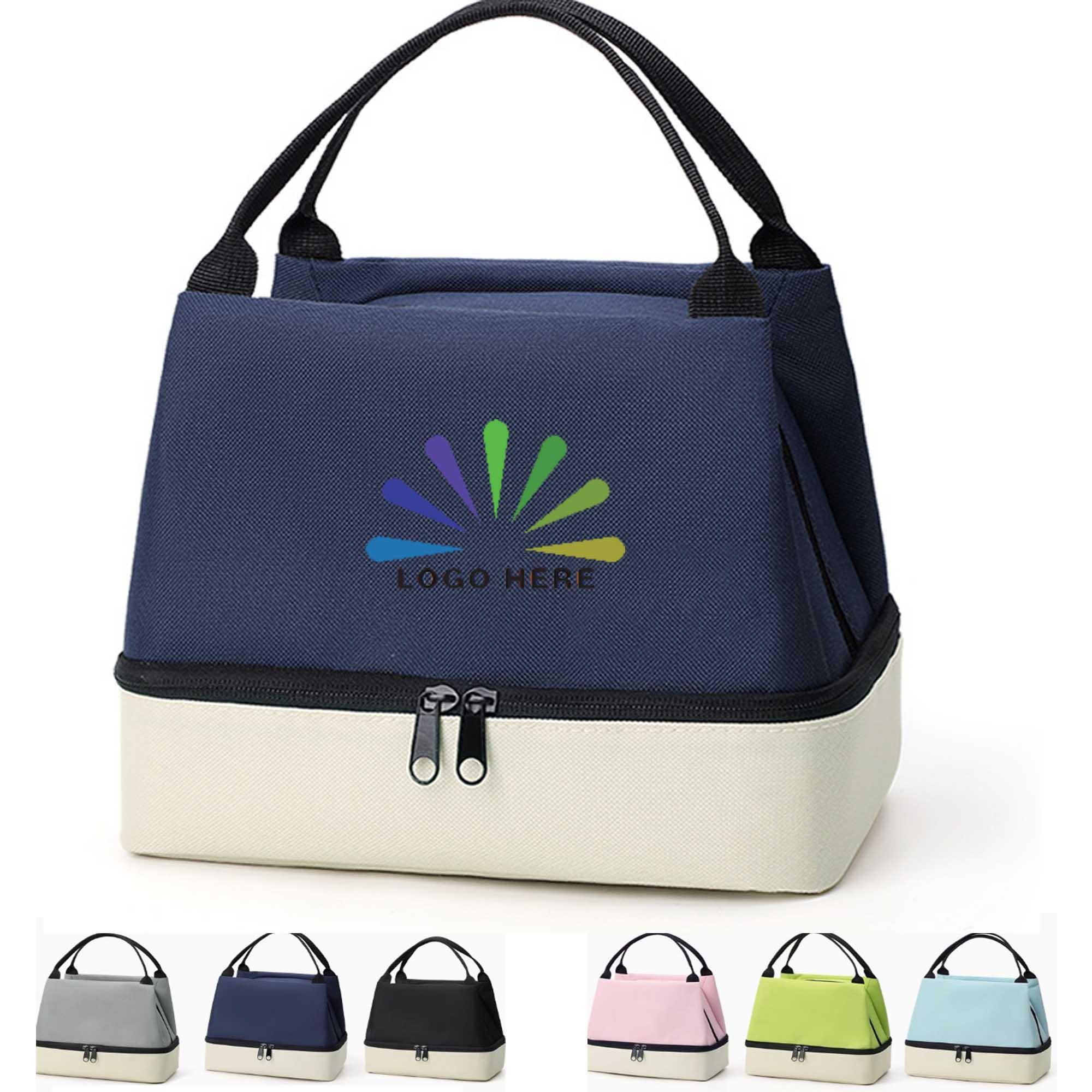 Double Layer Insulated Lunch Bag with Handle 2