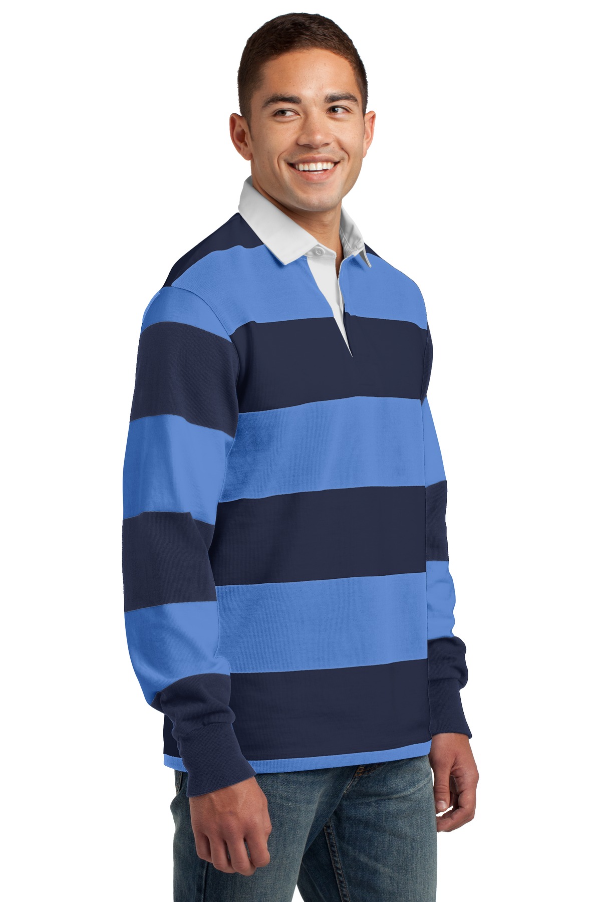 Sport-Tek Classic Long Sleeve Rugby Polo. ST301 14