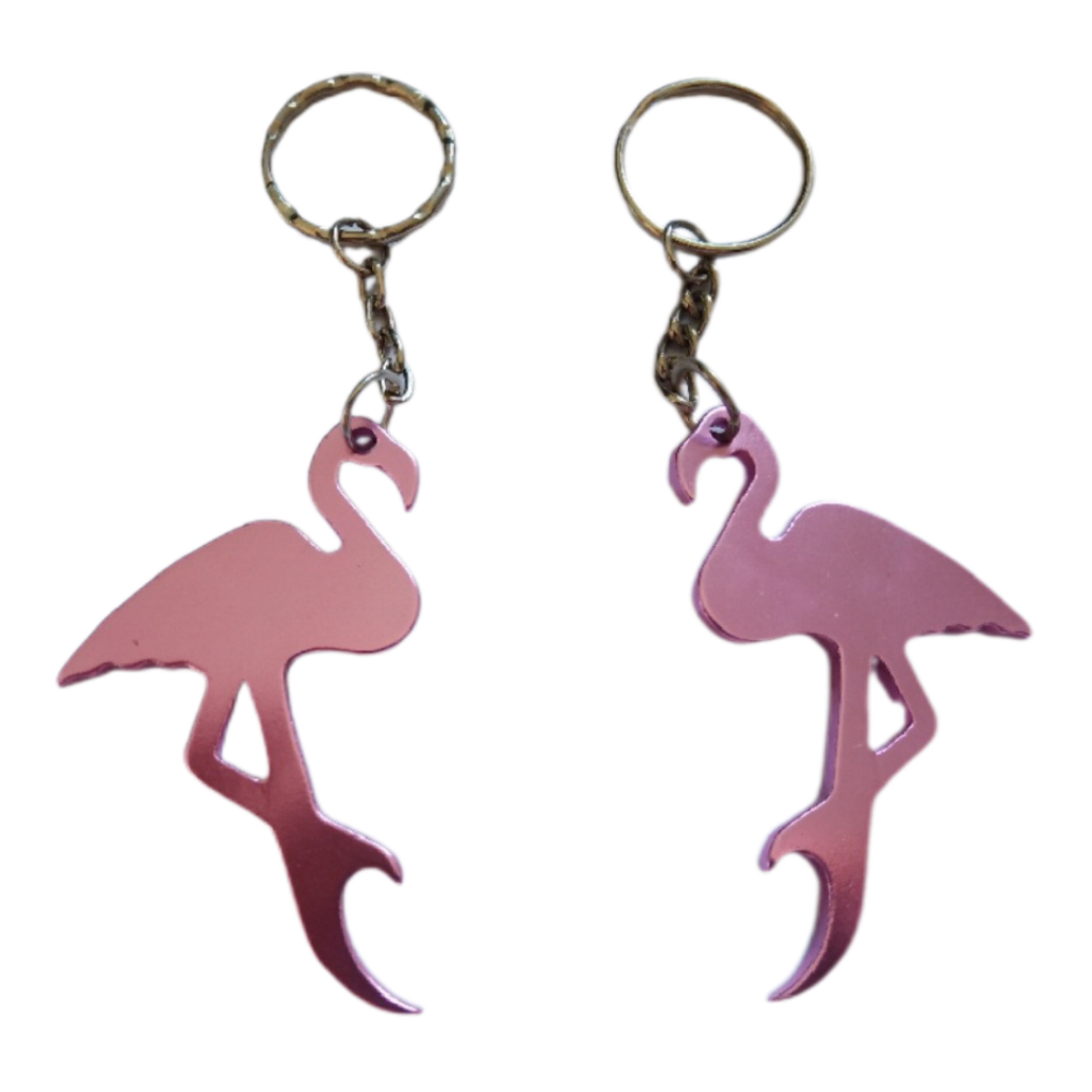 Flamingo Shaped Bottle Opener with Keychains 2