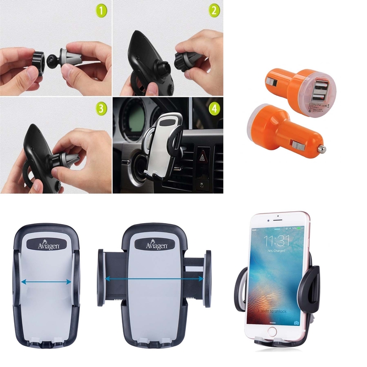 iBank ® Car Phone Holder compatible with iPhone, Galaxy & More 1