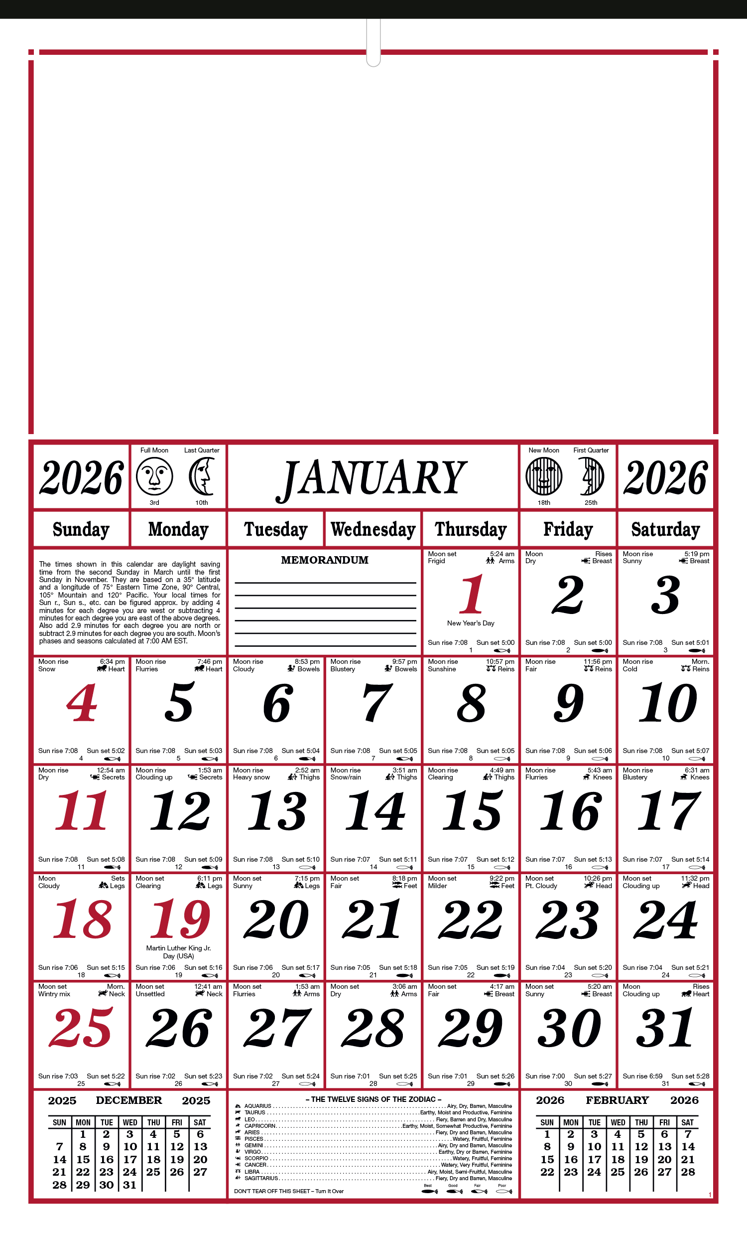 Skinner & Kennedy™ 7-Sheet Almanac
