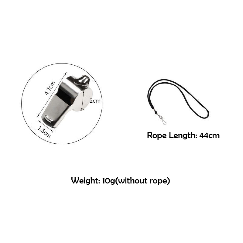 Custom Silver Stainless Metal Whistles Keychain 4