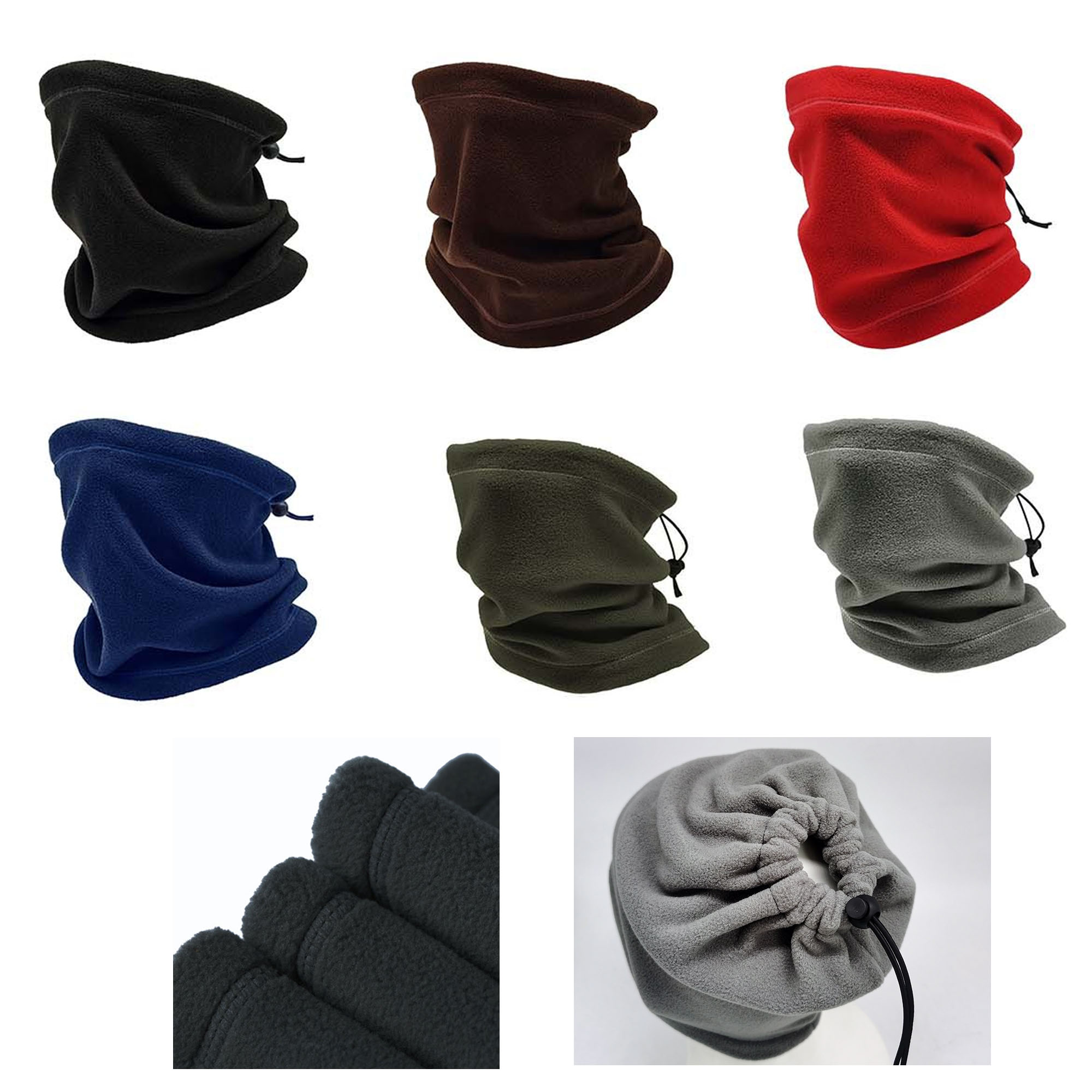 Adjustable Polar Fleece Neck Warmer Face Mask Wrap 3