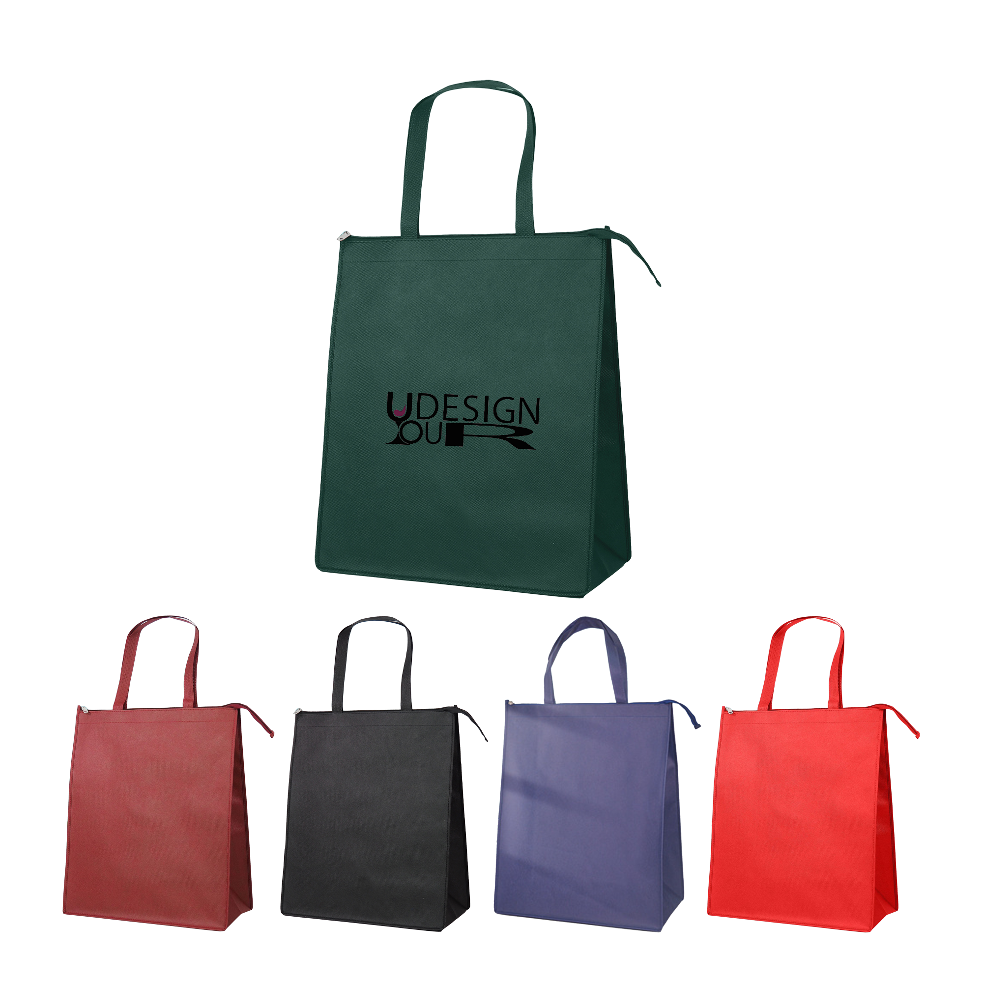 Non-Woven Reusable Grocery Zipper Tote Bags 4
