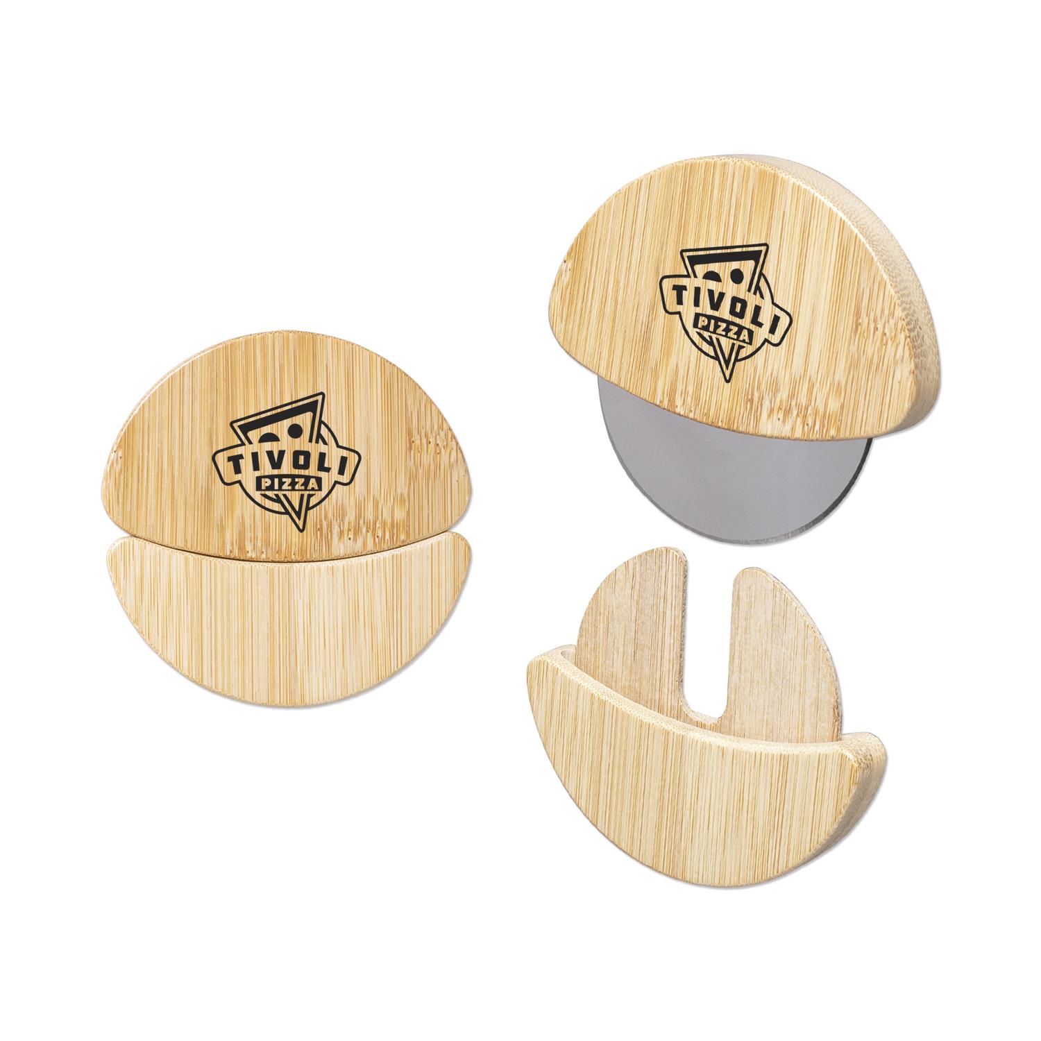Bamboo Pizza Cutter with Stainless Steel Blade 3