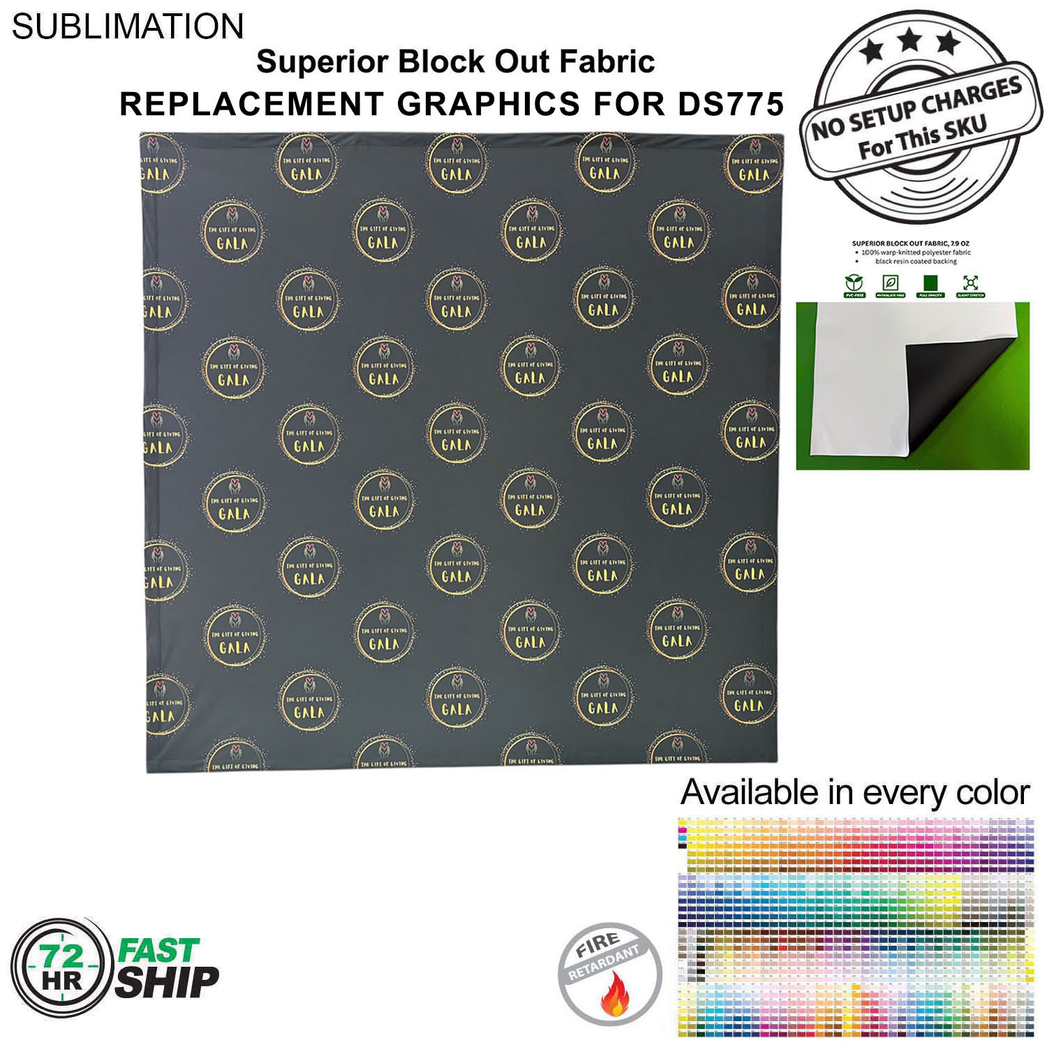 72 Hr Fast Ship - Replacement Graphics for 7.5' Straight Wall with Velcro on the back