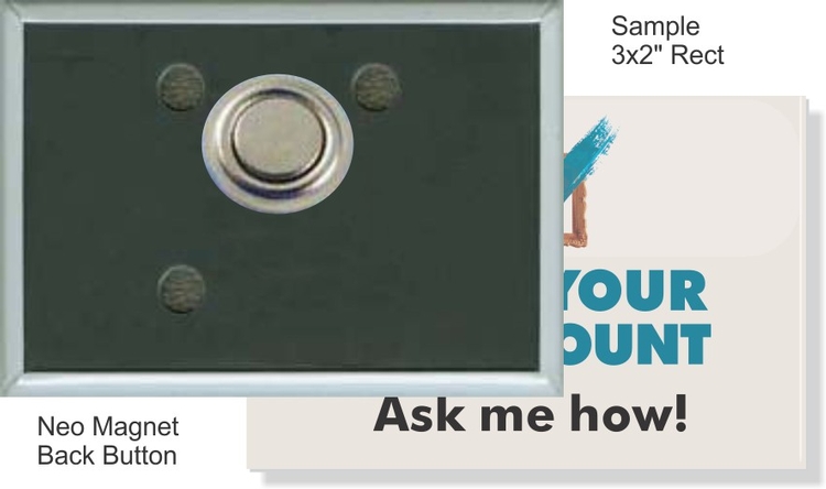 Neo Magnet 3 X 2 Inch Rectangular Button 2
