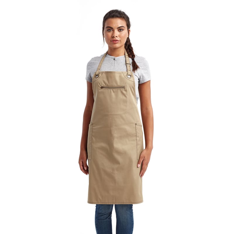 Artisan Collection By Reprime Unisex 'Barley' Contrast Stitch Recycled Bib Apron 22
