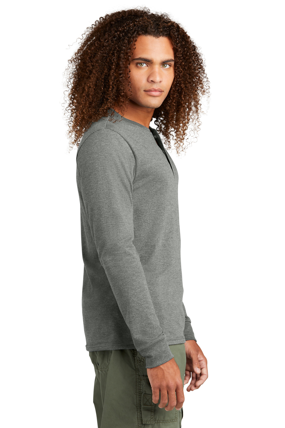 District Perfect Tri Long Sleeve Henley DT145 43