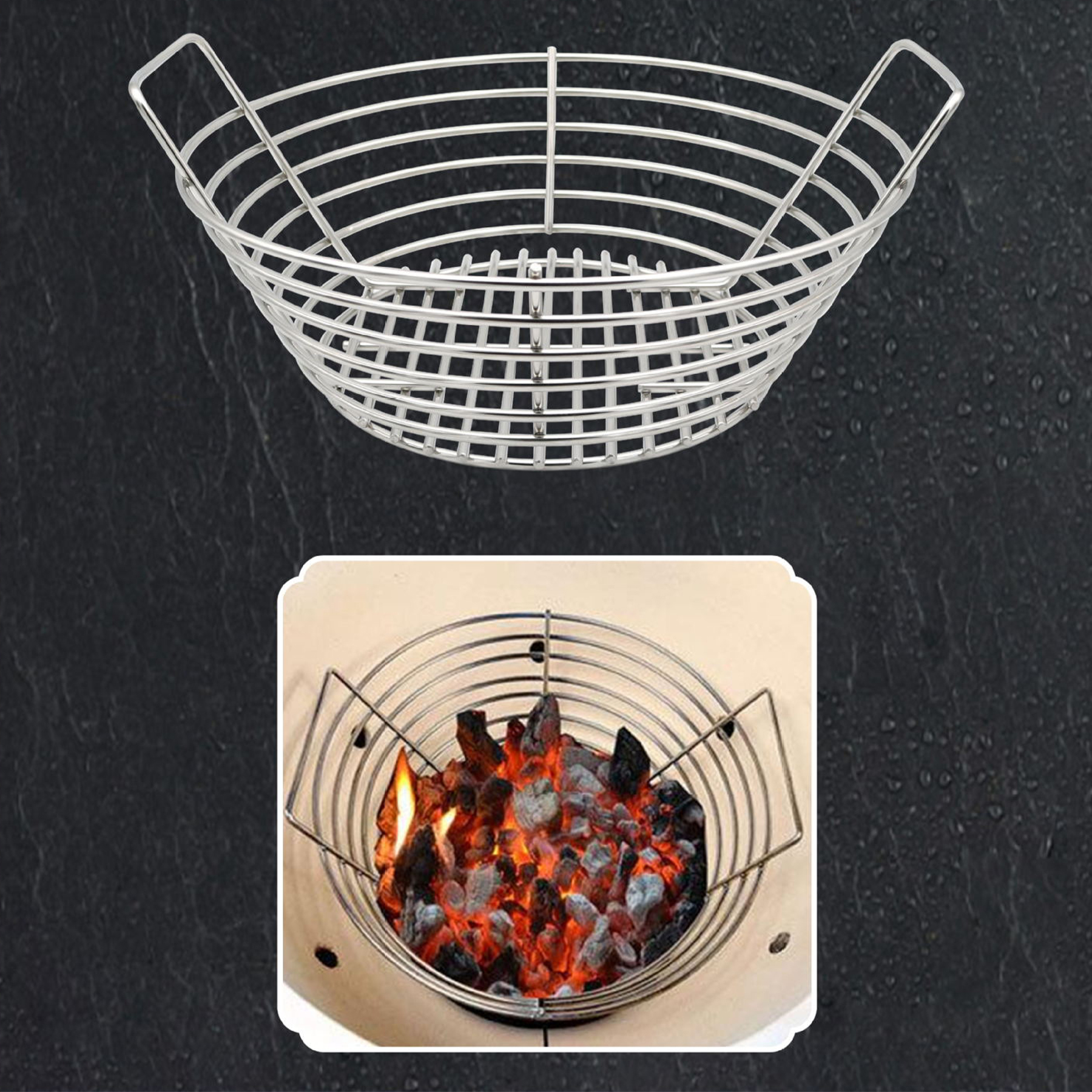Stainless Steel Carbon Basket Barbecue Charcoal Tray 2