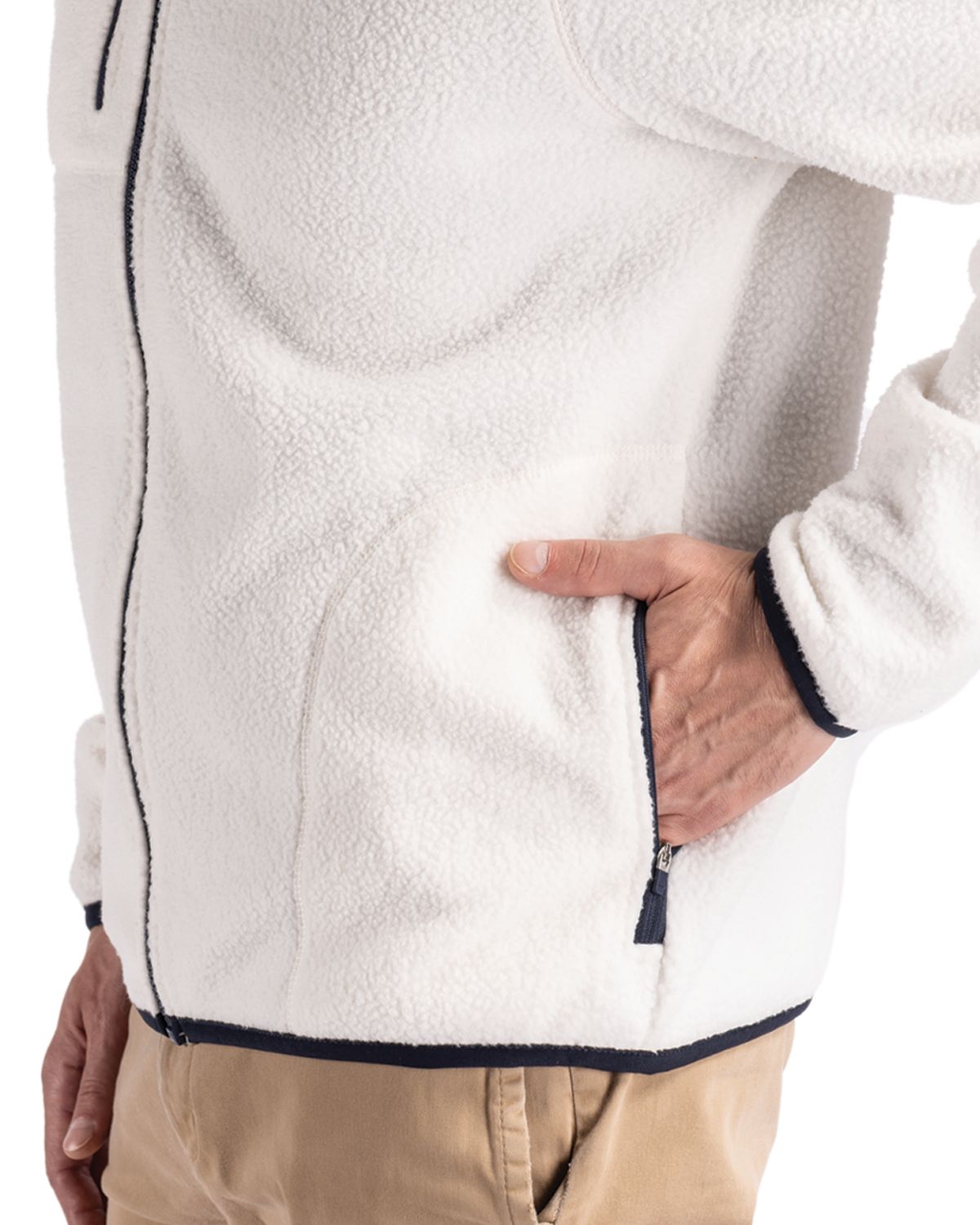 Cutter & Buck Cascade Epic Comfort Recycled Sherpa Fleece Mens Big & Tall Full Zip Jacket Big & Tall 36