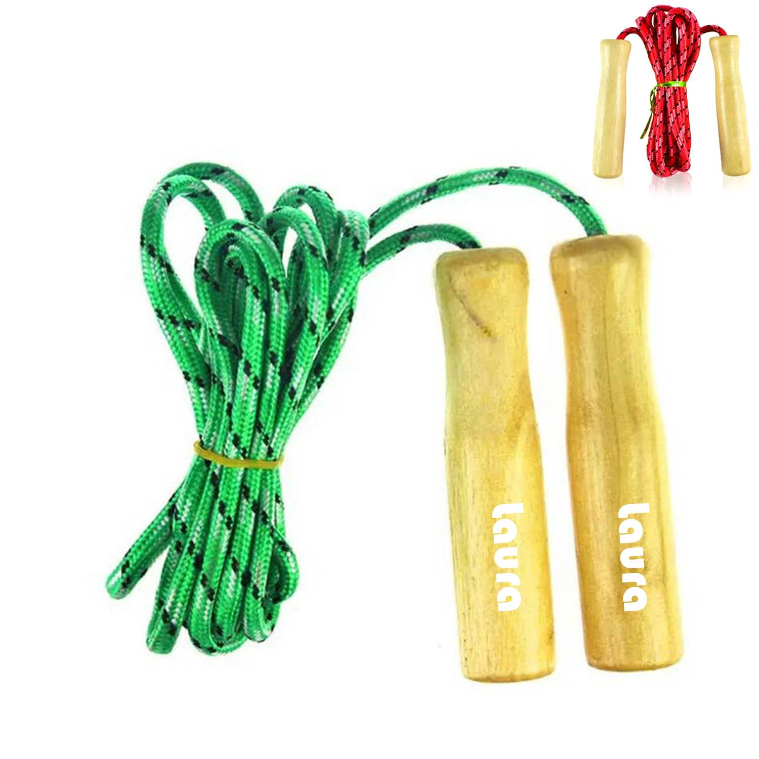 Skipping rope with wooden handle 1