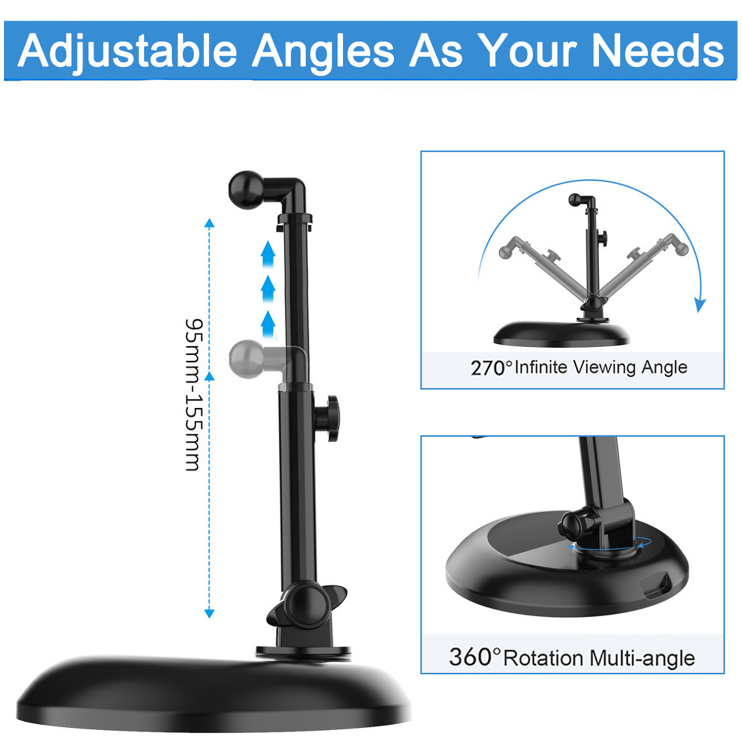 Adjustable Foldable Desktop Cell Phone Tablet Stand Holer 5