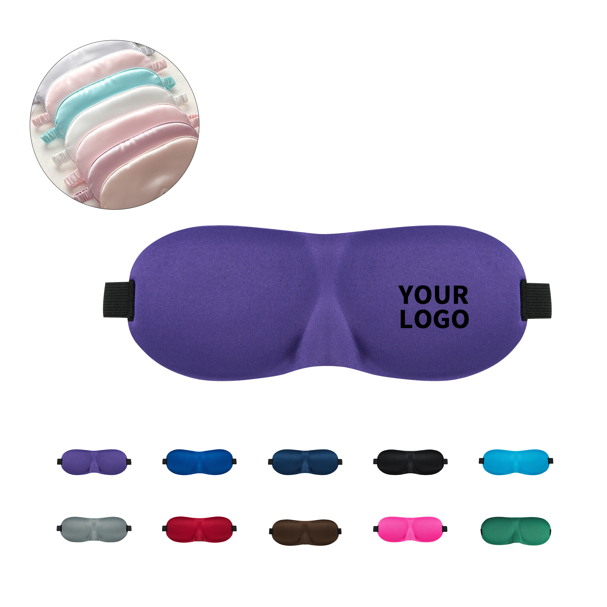 Full Color Three Dimensional Contoured Sleep Eye Mask 7