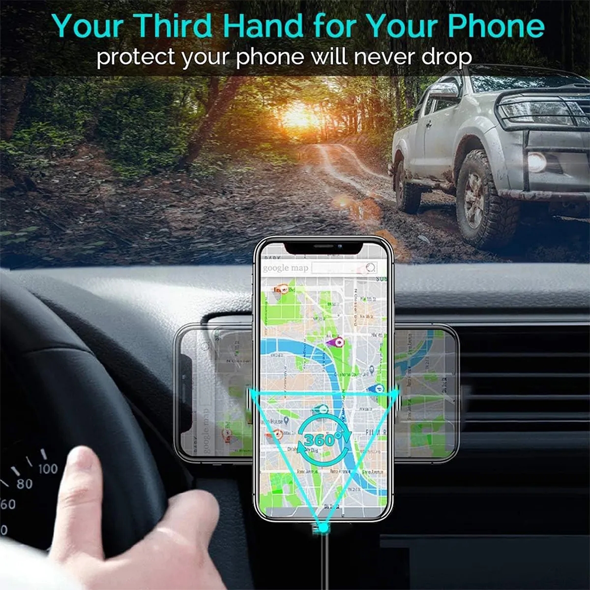 15W Bamboo Wood Magnetic Wireless Charger Car Phone Holder 2