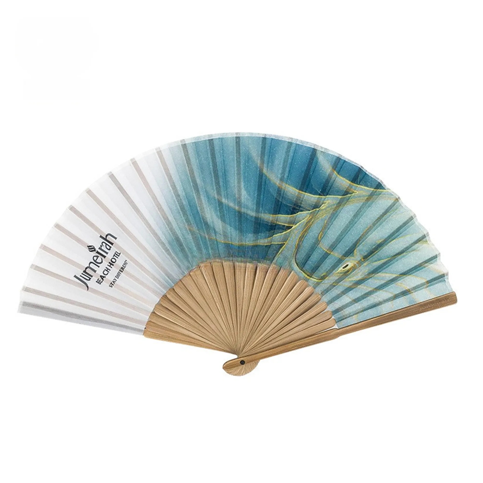 Folding Hand Fan With Bamboo Rib 5