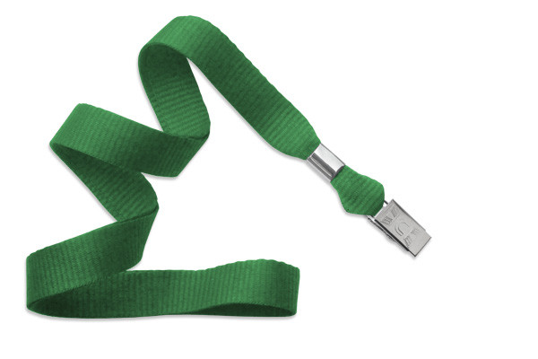 5/8" Blank Lanyard w/Bulldog Clip (Kelly Green) 1