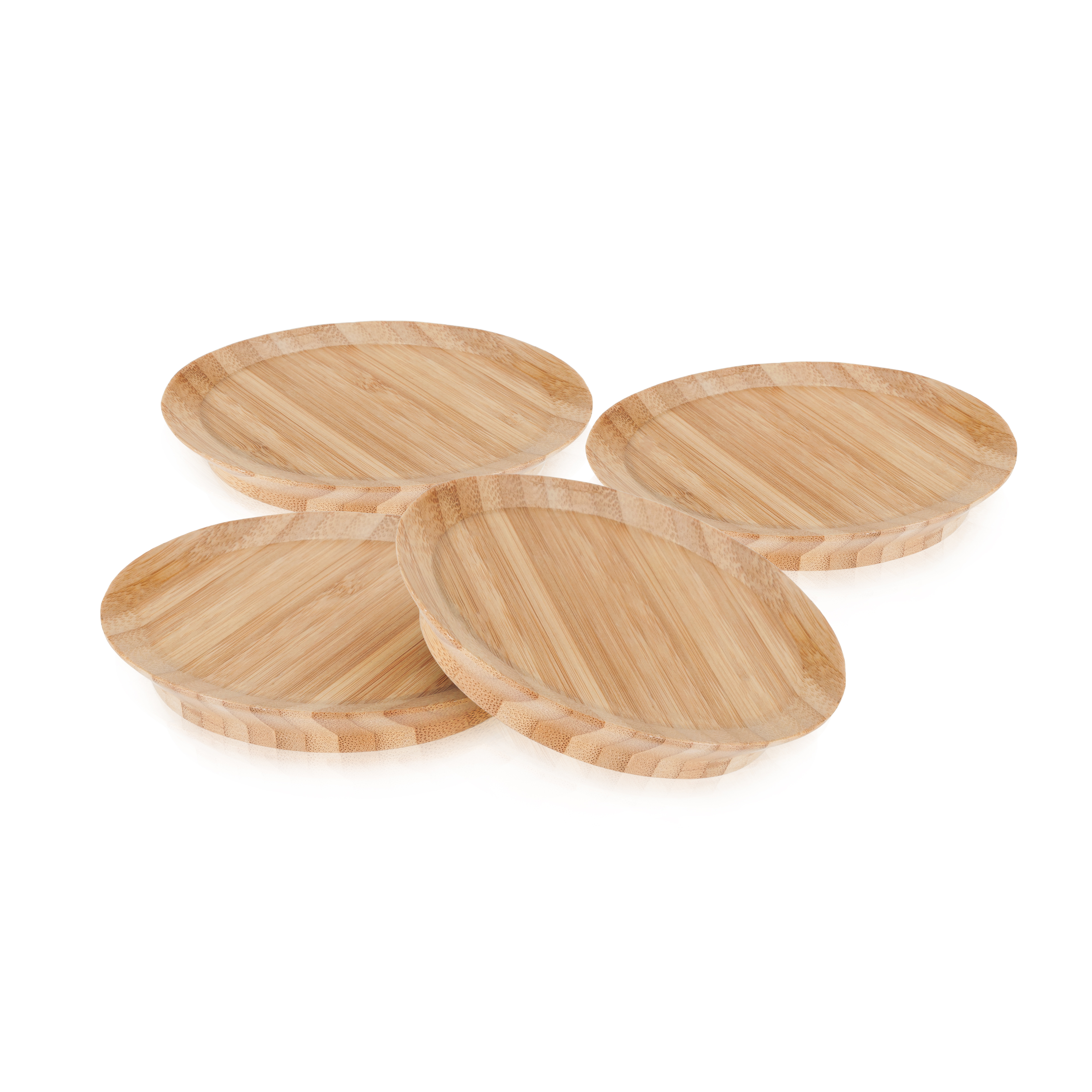 True® Bamboo Appetizer Wine Glass Topper, set of 4 7